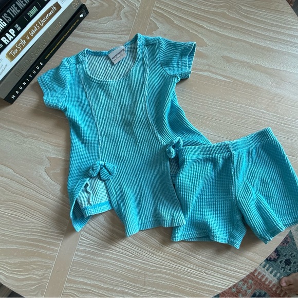 Expressions|Baby,toddler girl VINTAGE two piece matching set in vibrant blue••4T - Picture 4 of 6